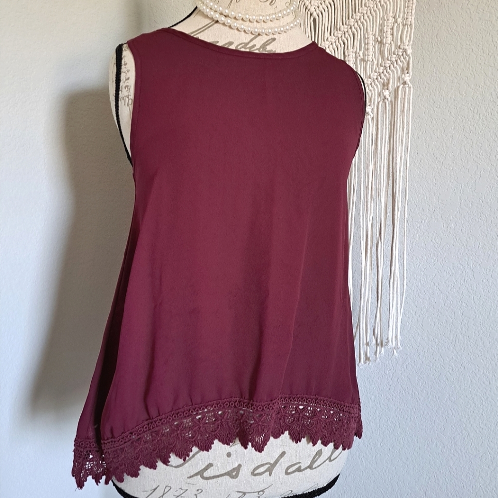 Elodie Crochet Lace Hem Blouse